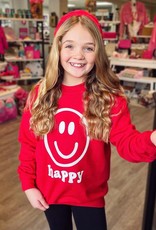 Happy Smile Sweatshirt in Red