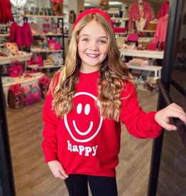 Happy Smile Sweatshirt in Red