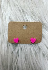 Dainty Heart Earring Stud in Pink