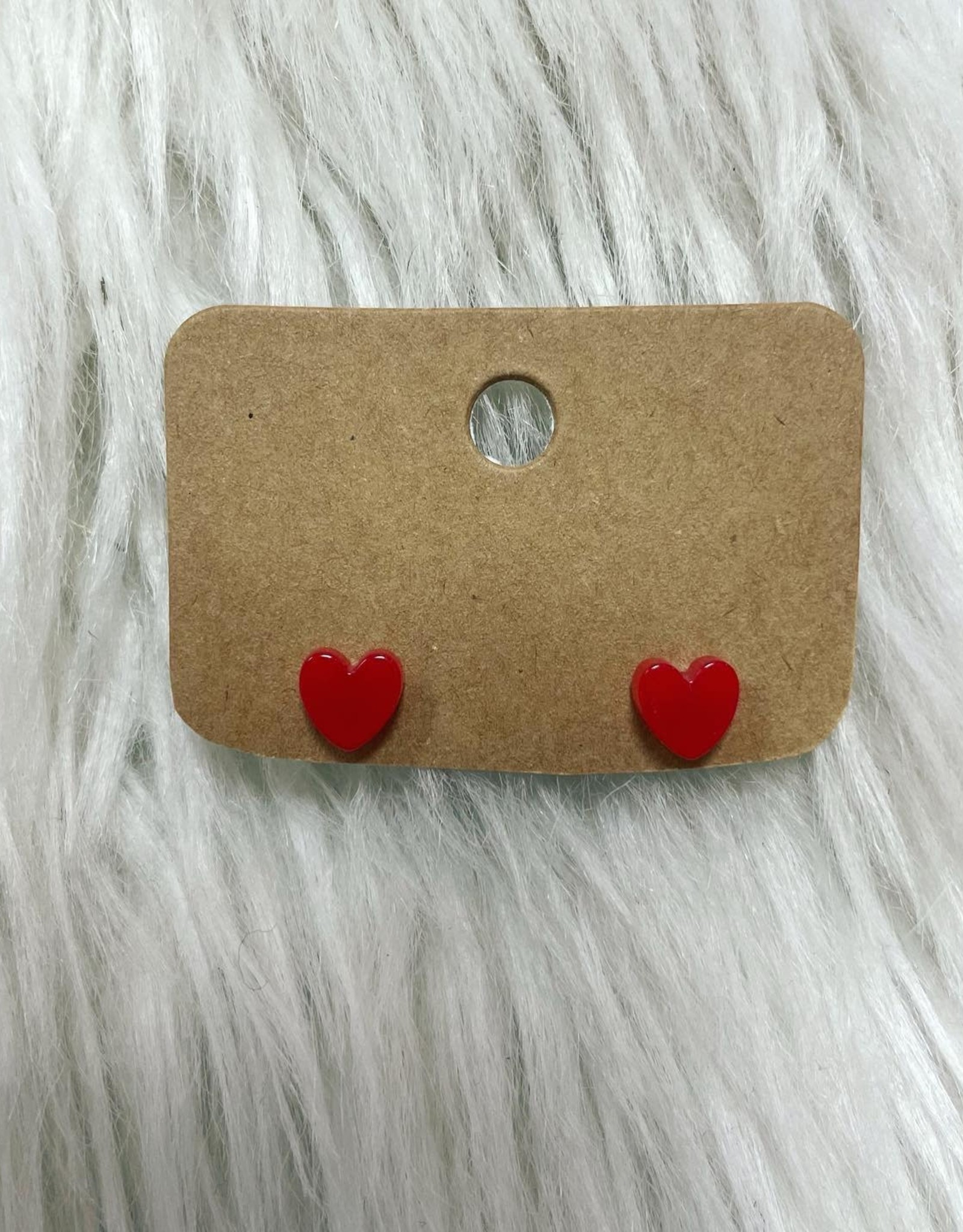 Dainty Heart Earring Stud in Red