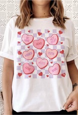 Valentine Checker Candy Heart Tee in White