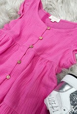 Oddi Bethany Button Down Dress in Hot Pink