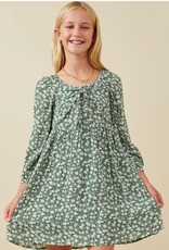 Hayden Sara Dress in Green Floral