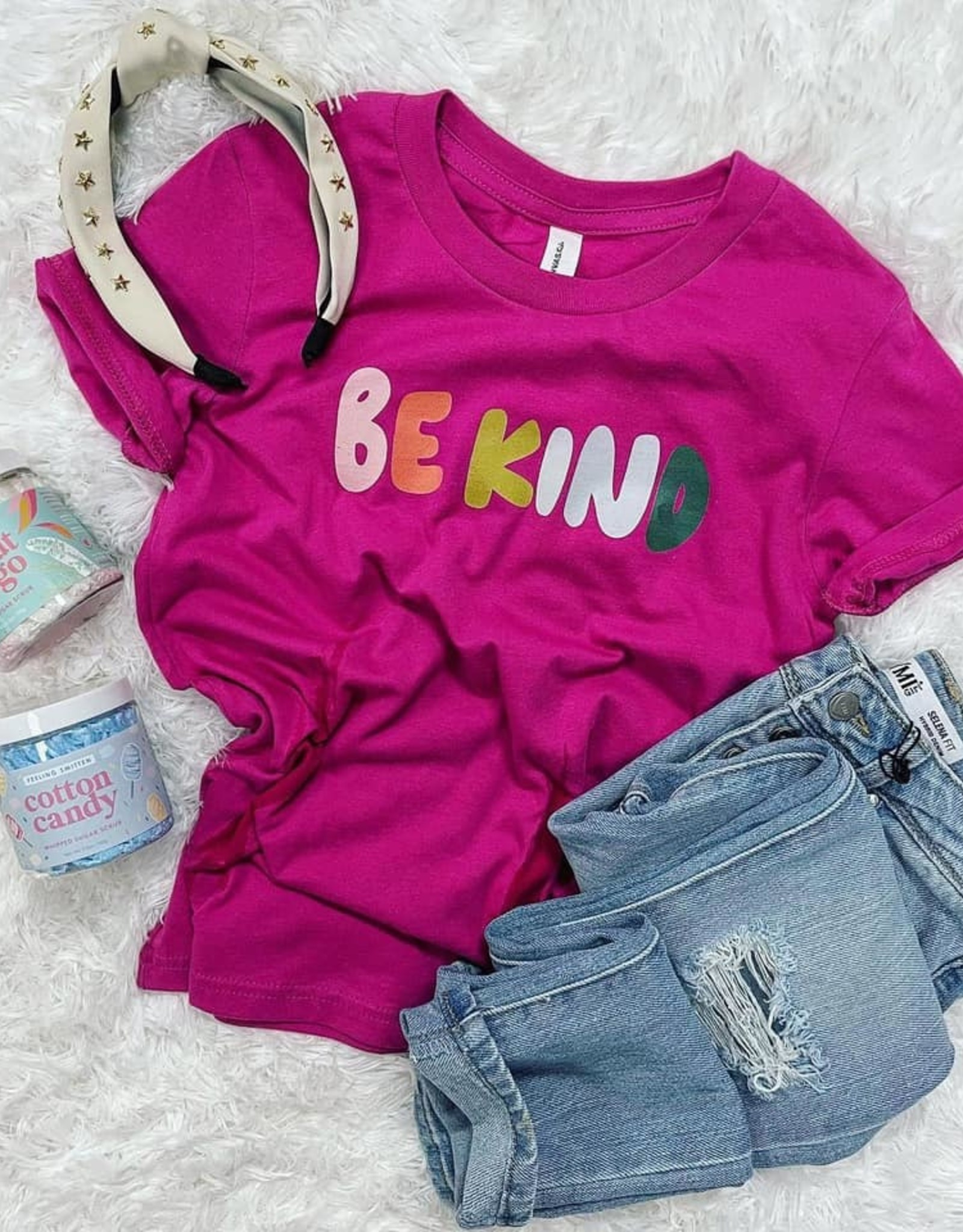 Be Kind Tee in Hot Pink