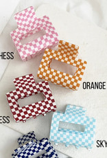 2" Chess Checkered Clip In Pink