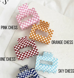 2" Chess Checkered Clip In Sky Blue