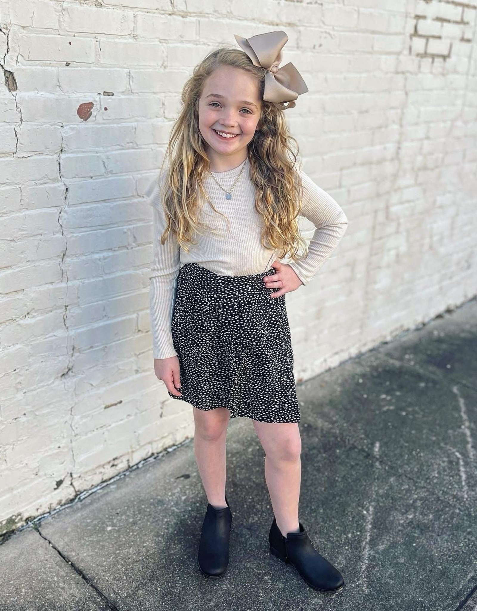 Mini Molly By Molly Bracken Lydia Skirt in Speckled Black