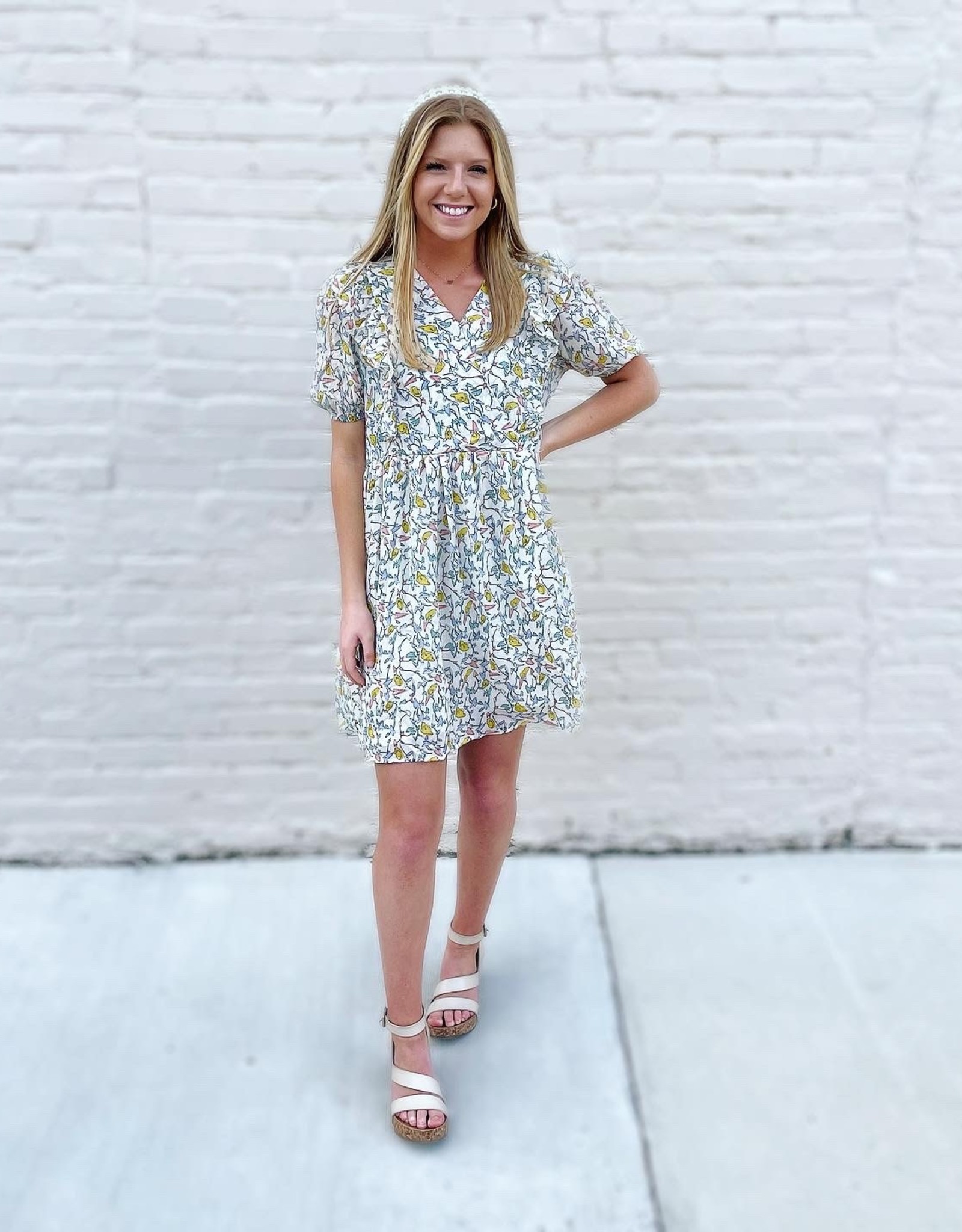 Lucy Dress in Cream Floral - Marlee Janes