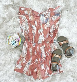 Hayden Lucy Watercolor Romper in Pink