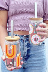 Pink Sprinkles Donut Glass Cup