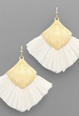 Raffia Tassel Earring in White