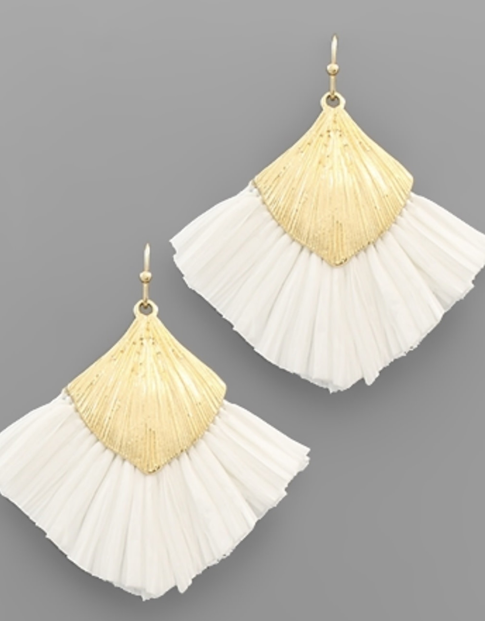 Raffia Tassel Earring in White