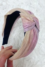 Metallic Knot Headband in Pink Multi