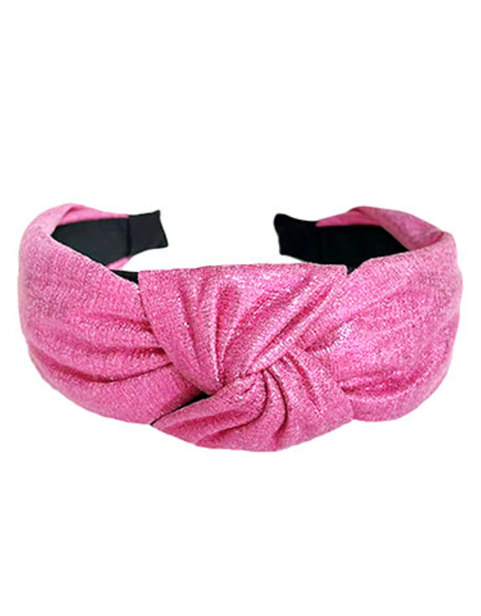 Metallic Knot Headband in Fuchsia