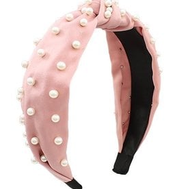 Pearl Knot Headband in Pink