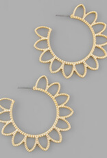 Textured CutOut Circle hoop Earring