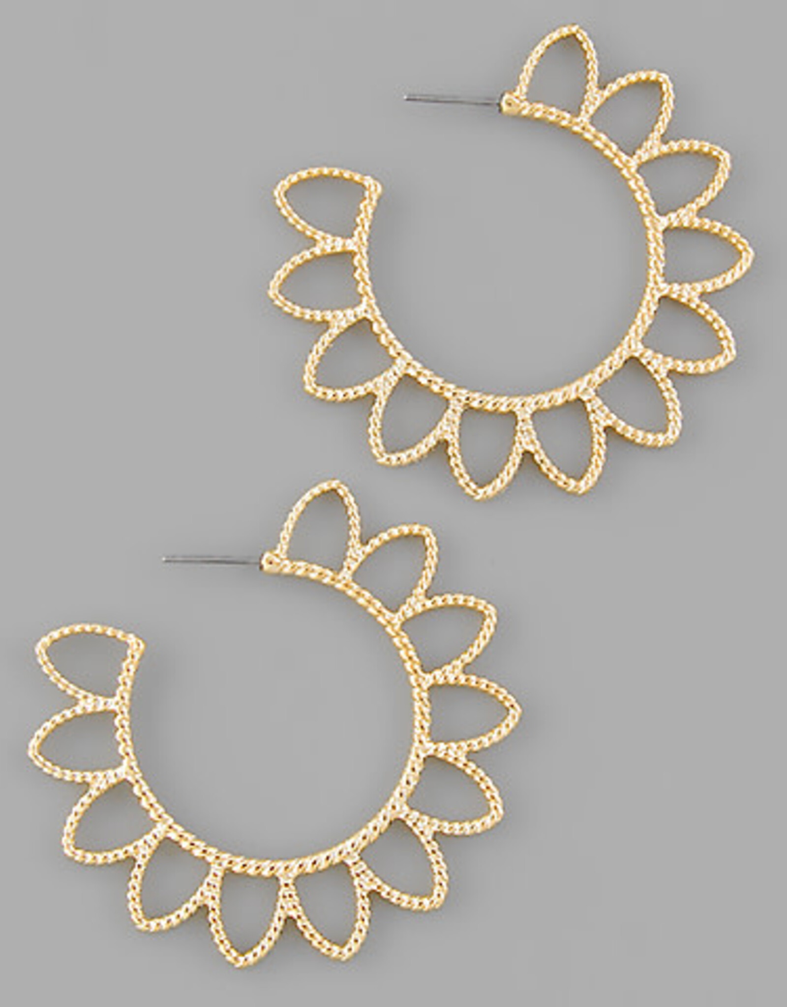 Textured CutOut Circle hoop Earring