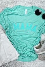 Mama Puff Paint Graphic Tee in Mint