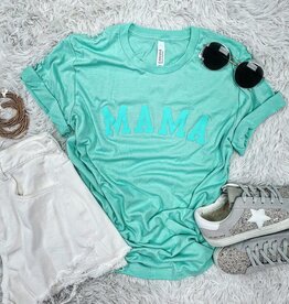 Mama Puff Paint Graphic Tee in Mint