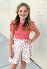 Hayden Melissa Eyelet Skirt in Pink Floral