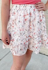Hayden Melissa Eyelet Skirt in Pink Floral