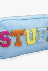 Varsity Collection Nylon Cosmetic Bag  Blue Stuff Chenille