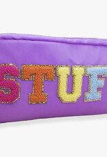 Varsity Collection Nylon Cosmetic Bag Purple Stuff Chenille