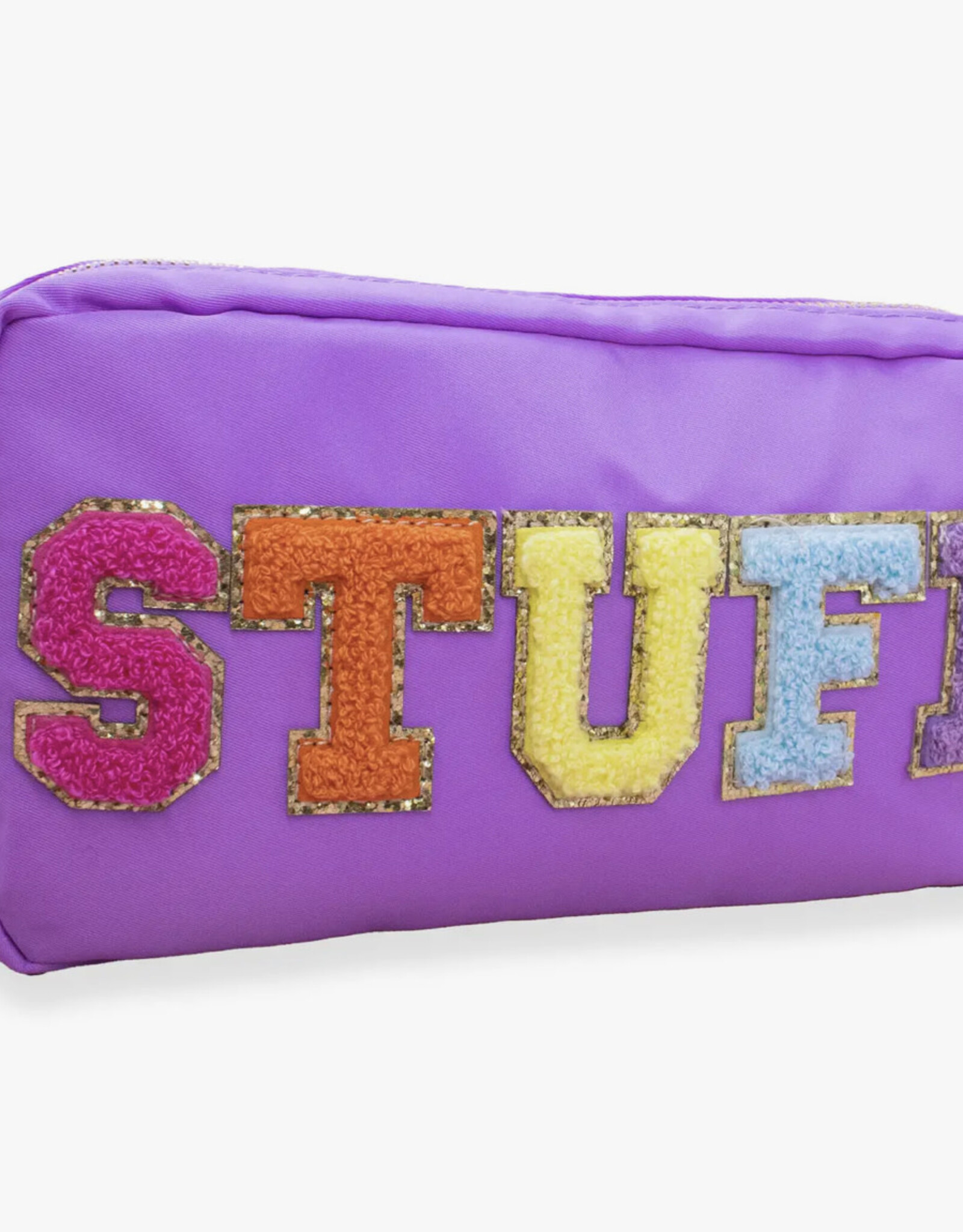 Varsity Collection Nylon Cosmetic Bag Purple Stuff Chenille