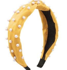 Pearl Knot Headband in Mustard