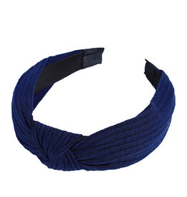 Wrinkle Style Knot Headband in Navy