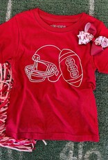 Mustard&Ketchup Kids Alabama Helmet/Football Tee in Crimson