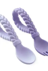 Itzy Ritzy Sweeties Fork + Spoon Set Purple