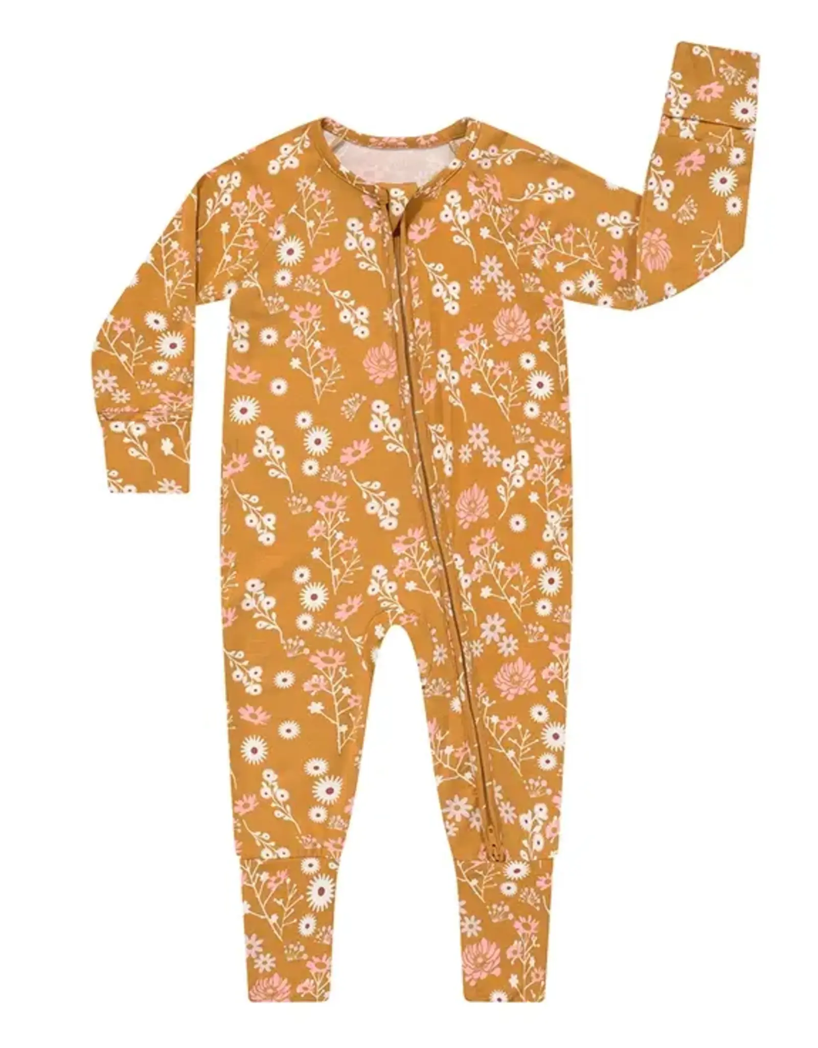 Emerson and Friends Mustard Floral Bamboo Pajamas