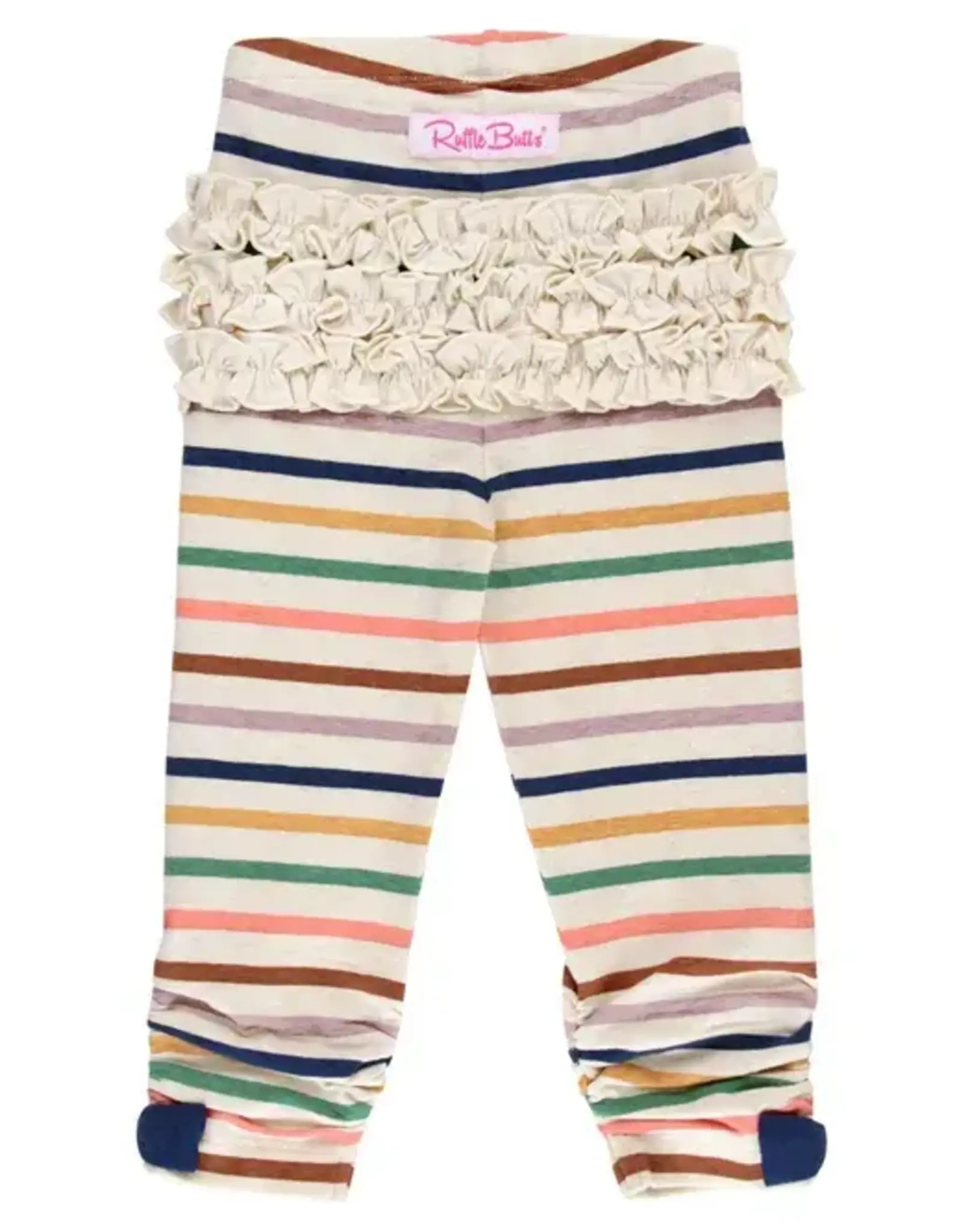 RuffleButts Sunrise Rainbow Stripe Bow Legging