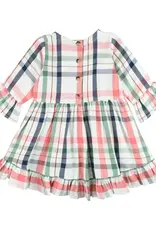 RuffleButts Kendall Plaid High-Low Ruffle Tunic