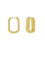 Rope Textured Open Square Hoop Earring