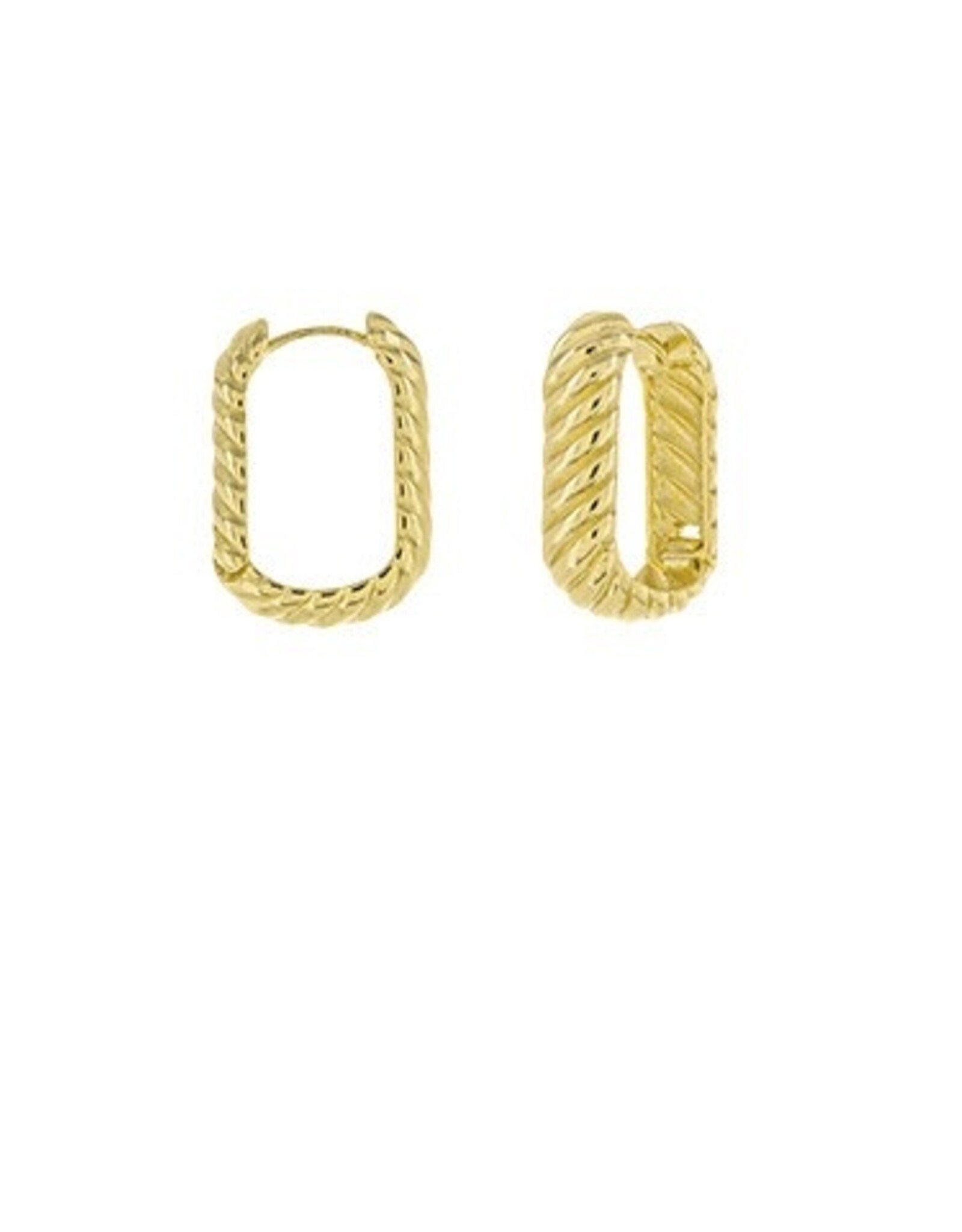 Rope Textured Open Square Hoop Earring