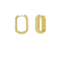 Rope Textured Open Square Hoop Earring