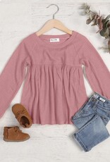 Paisley Waffle Knit Top in Mauve