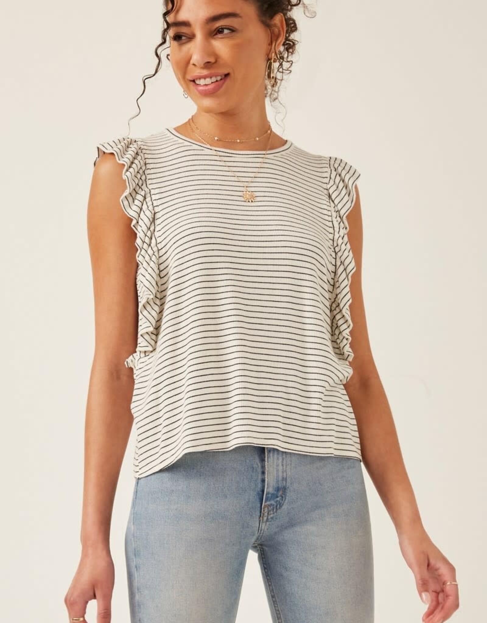 Hayden Ashley Top in Black Stripe