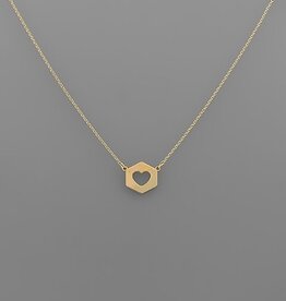 Heart Hexagon Necklace