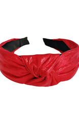 Metallic Knot Headband in Red