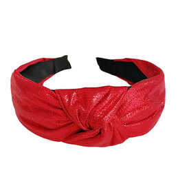 Metallic Knot Headband in Red