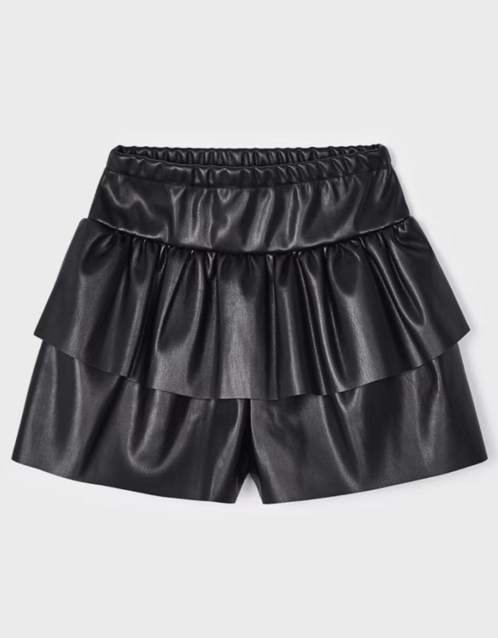 Mayoral Lexi Faux Leather Skort in Black