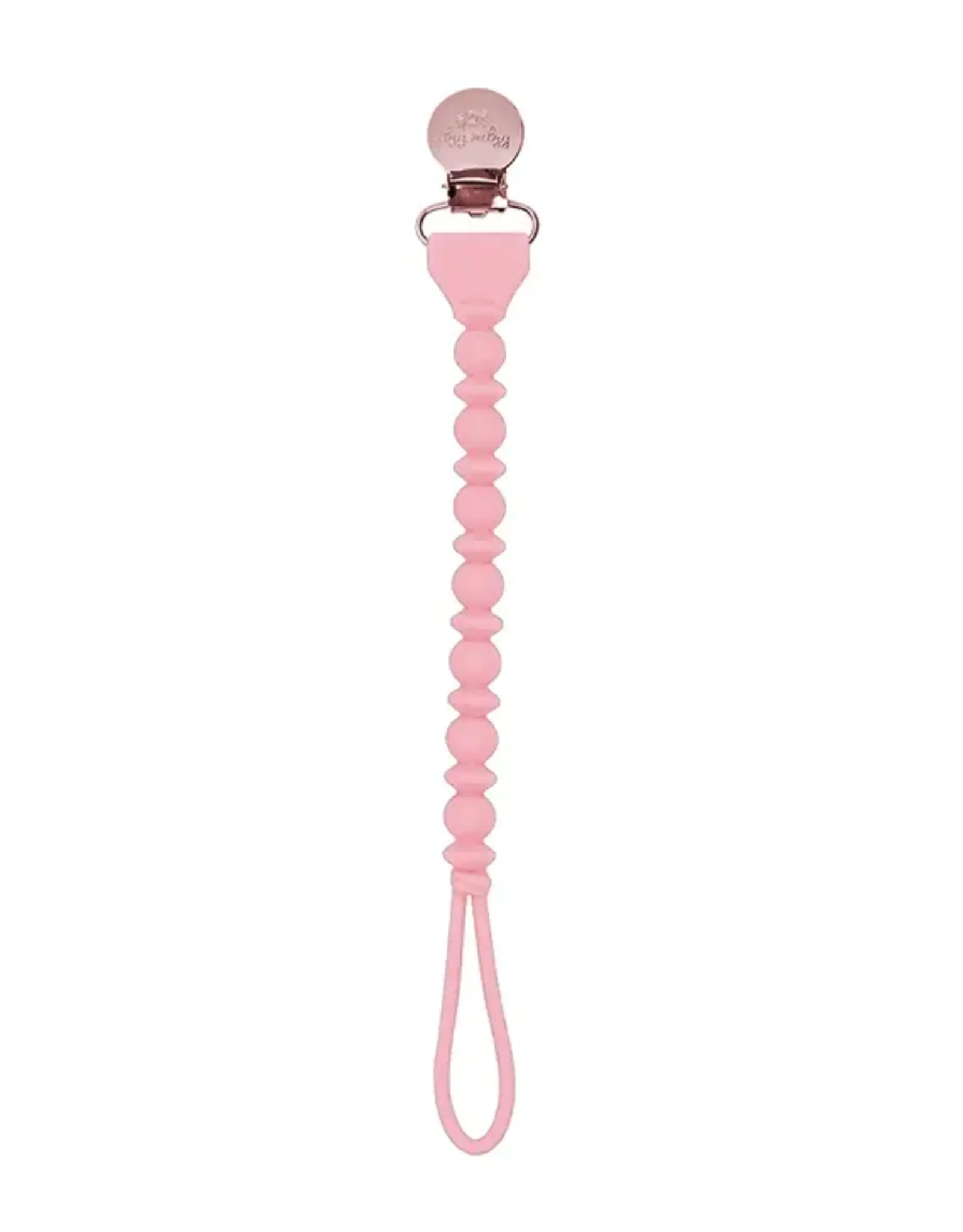 Itzy Ritzy Sweetie Strap™ Silicone One-Piece Pacifier Clips Pink Beaded