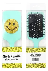 Varsity Smiley Face Paddle Hair Brush