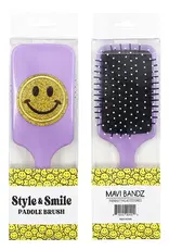 Varsity Smiley Face Paddle Hair Brush