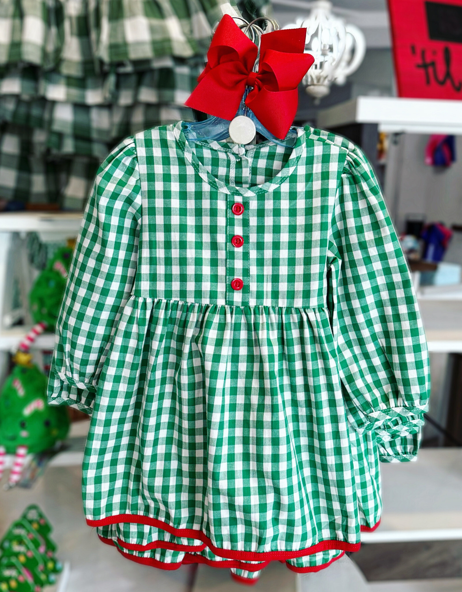 Honeydew Christmas Green Plaid Dress