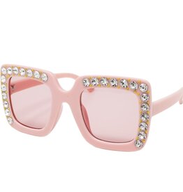 Zomi Gems Pink Square Crystals Sunglasses
