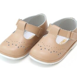 L'AMOUR Birdie T- Strap Stitched Mary Jane in Latte